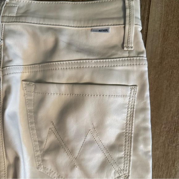 MOTHER Faux Leather The Super Swooner Wax On, Wax Off Egret Beige 27 - Picture 6 of 8